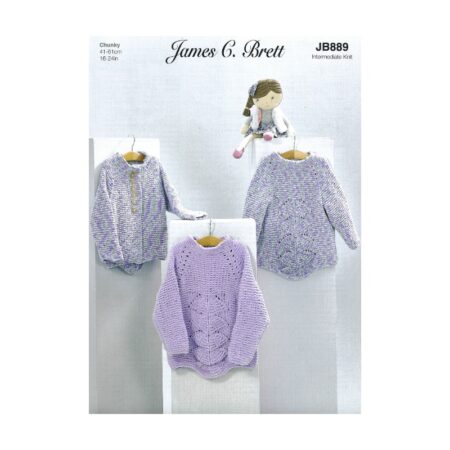 James C Brett Flutterby Sweater and Cardigans Pattern JB889