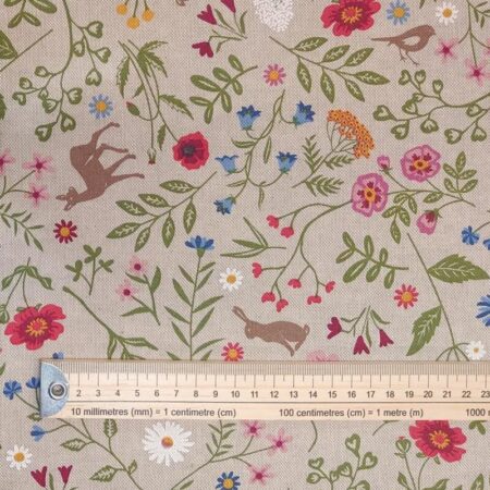 Floral Animal Garden Linen Look - Image 2
