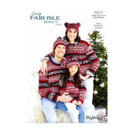 Stylecraft Easy Fair Isle Effect Sweater and Hats Pattern 10072