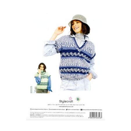 Stylecraft Easy Fair Isle Effect Round, V Neck Tank Tops & Snood Pattern 10075 - Image 2