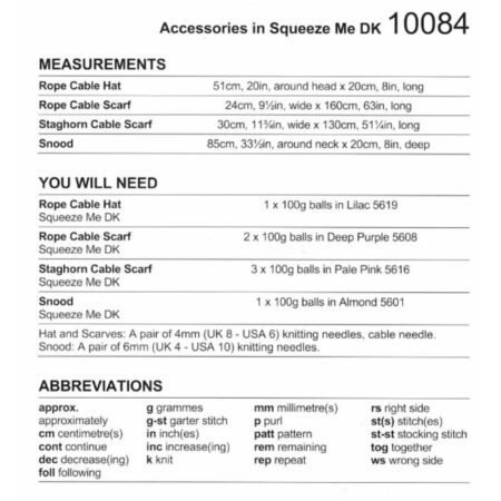 Stylecraft Squeeze Me Accessories Pattern 10084 - Image 3