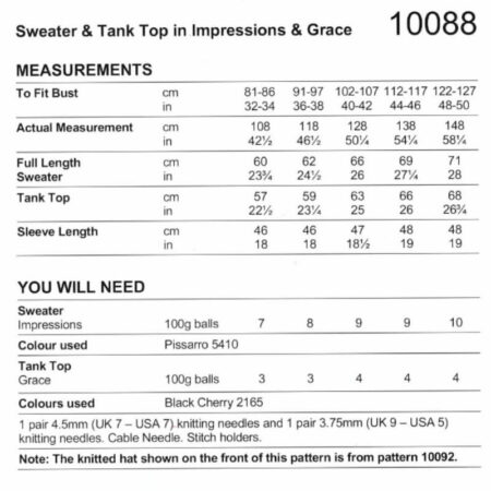 Stylecraft Sweater & Tank Top Pattern 10088 - Image 2
