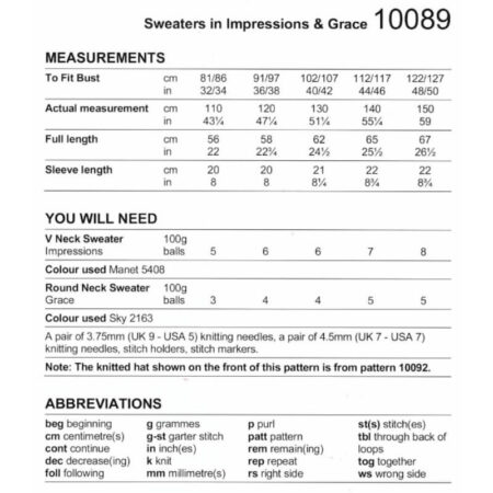 Stylecraft Sweaters Pattern 10089 - Image 2