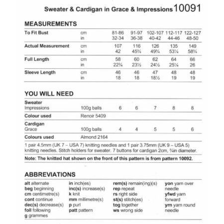 Stylecraft Sweater & Cardigan Pattern 10091 - Image 2
