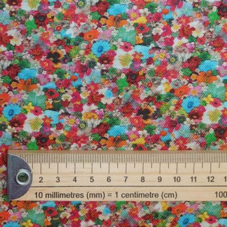 Packed Autumn Flowers Viscose Twill - Image 2