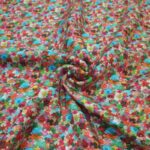 Packed Autumn Flowers Viscose Twill