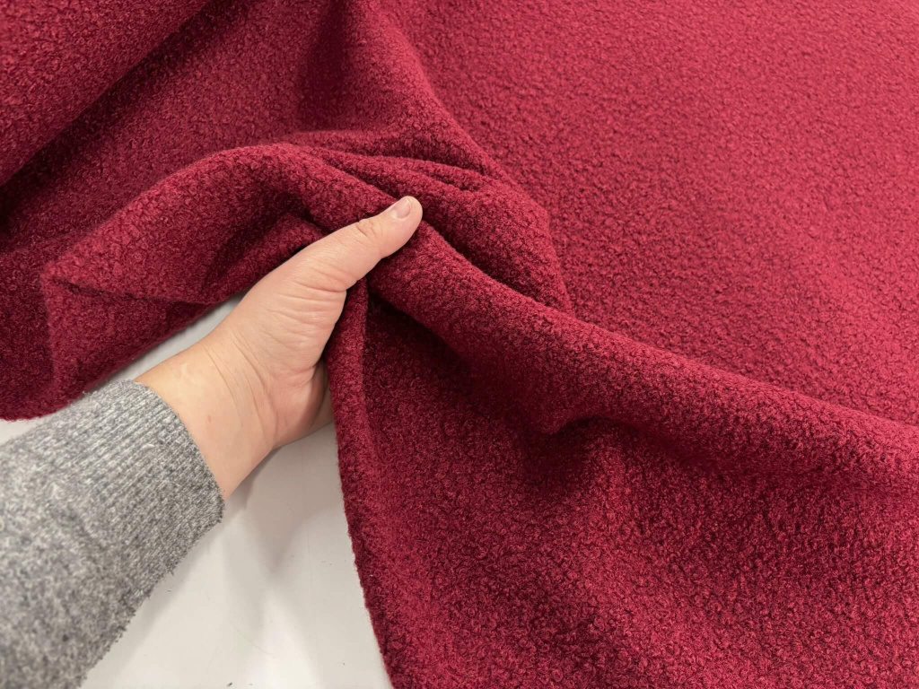 Image of Wine Boucle Polyester Woollen