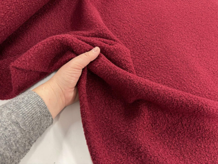 Wine Boucle Polyester Woollen