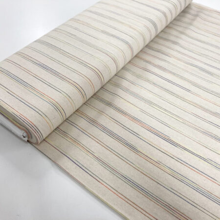 Linen and Viscose Blend Multicolour Stripe
