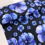 Cotton Jersey Big Blue Flowers