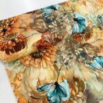 Cotton Jersey Autumn Zinnias