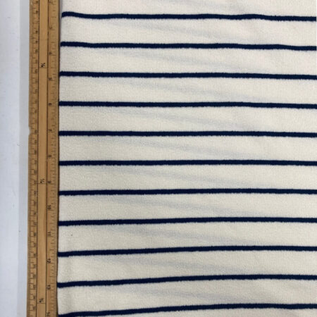 French Terry Breton Stripe Navy - Image 3