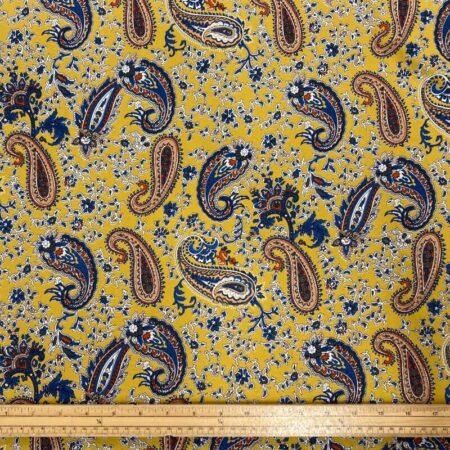 Viscose Jersey Paisley Days Mustard - Image 2