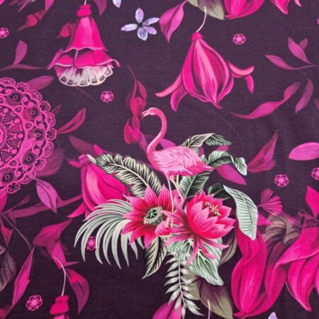 Flamingo Mandala Cotton Jersey - Image 2
