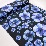Cotton Jersey Big Blue Flowers