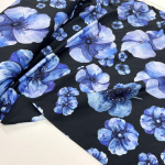 Cotton Jersey Big Blue Flowers