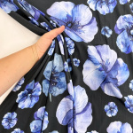 Cotton Jersey Big Blue Flowers