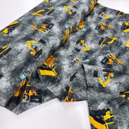 Construction Vehicles Cotton Jersey