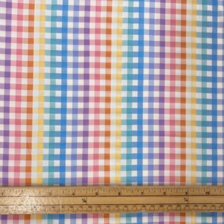 Rainbow Gingham Viscose Challis - Image 2