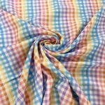 Rainbow Gingham Viscose Challis