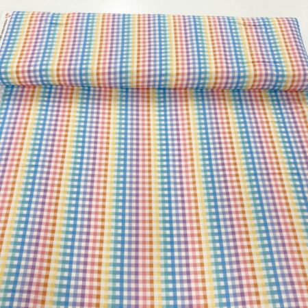 Rainbow Gingham Viscose Challis - Image 5