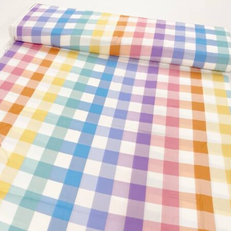 Rainbow Gingham Viscose Challis - Image 6