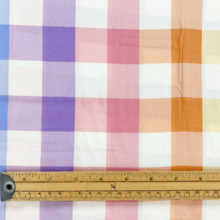 Rainbow Gingham Viscose Challis - Image 7