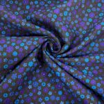 Blue Flower Jacquard Blue Metallic Sparkle