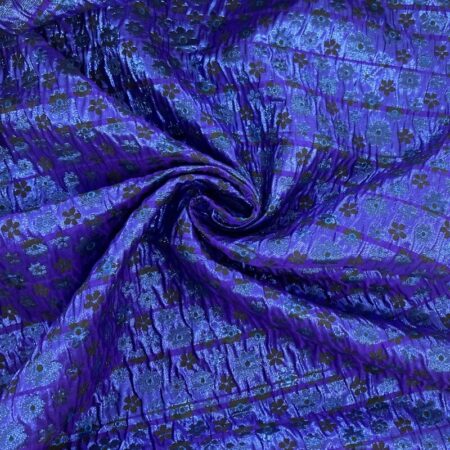 Blue Flower Jacquard Blue Metallic Sparkle - Image 4