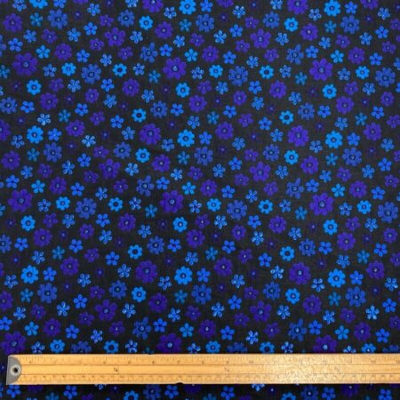 Blue Flower Jacquard Blue Metallic Sparkle - Image 5