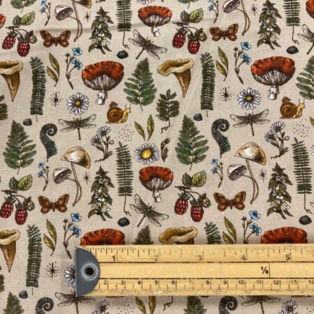 Autumn Mushroom on Beige Cotton - Image 5