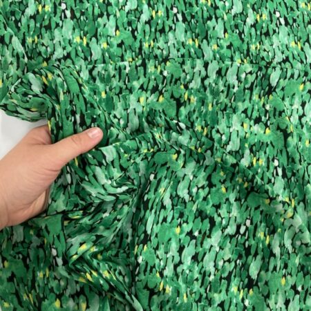 Green Polyester Fabric Georgette Semi-Sheer Lightweight Crepe - Image 4
