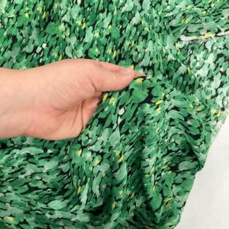 Green Polyester Fabric Georgette Semi-Sheer Lightweight Crepe - Image 3