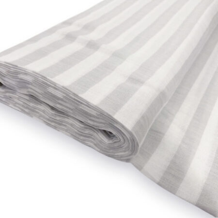 Boho Grey Cotton Stripe Linen Look - Image 2