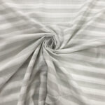 Boho Grey Cotton Stripe Linen Look