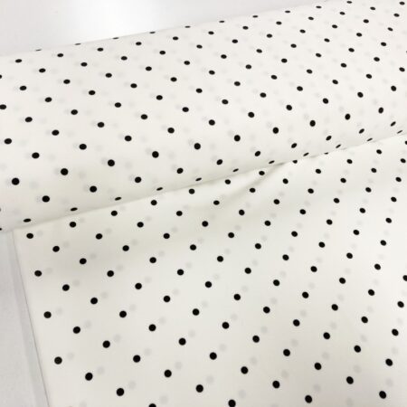 Black Spot Stretch Polyester Crepe