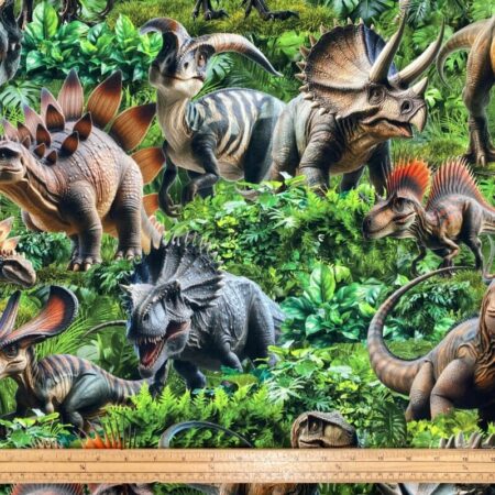 Jurassic Dinosaurs Cotton Jersey - Image 2