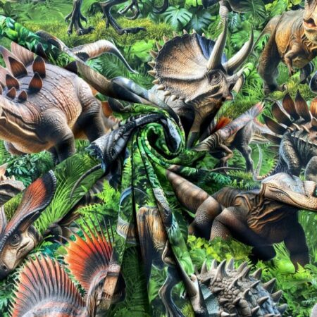 Jurassic Dinosaurs Cotton Jersey - Image 3