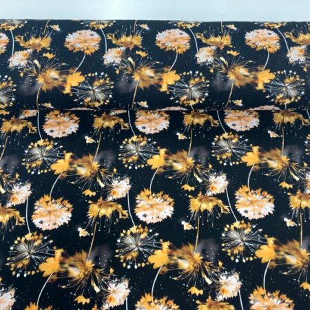 Golden Seed Heads Cotton Jersey