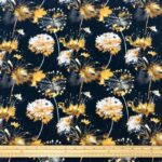 Golden Seed Heads Cotton Jersey