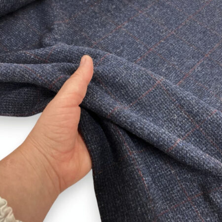 Navy Wine Wool Suiting - Image 2