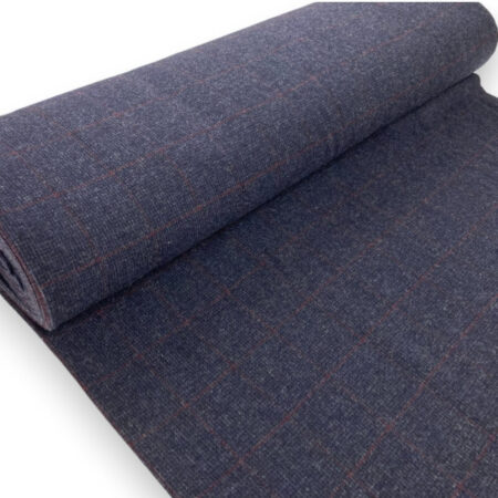 Navy Wine Wool Suiting