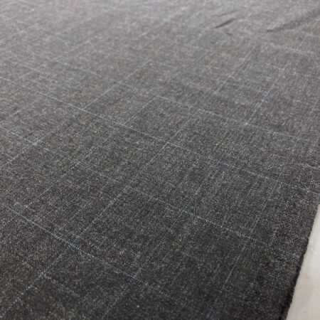 Grey Windowpane Check Wool-Blend Suiting - Image 2