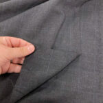 Grey Windowpane Check Wool-Blend Suiting