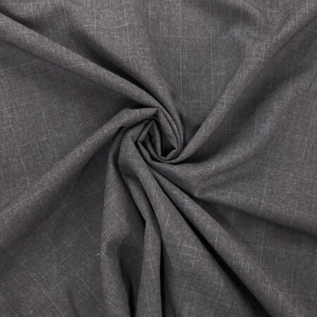Grey Windowpane Check Wool-Blend Suiting - Image 4