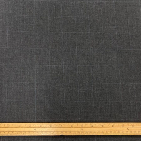Grey Windowpane Check Wool-Blend Suiting - Image 5