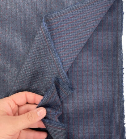 Blue Wine Wool Suiting - Image 4
