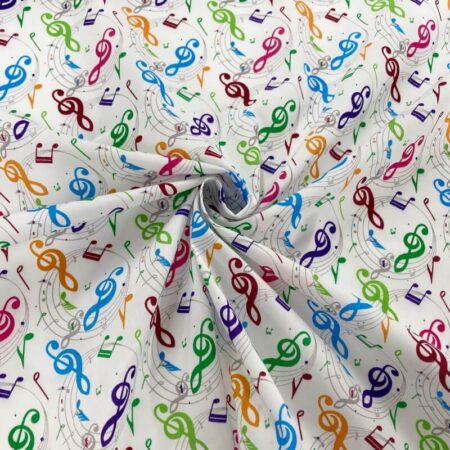 Musical Notes Polycotton Poplin - Image 3