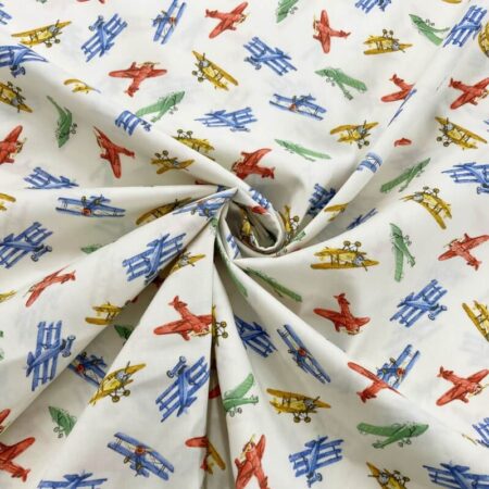 Sevenberry Toy Aeroplanes on White Patchwork - Image 3