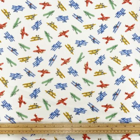 Sevenberry Toy Aeroplanes on White Patchwork - Image 5